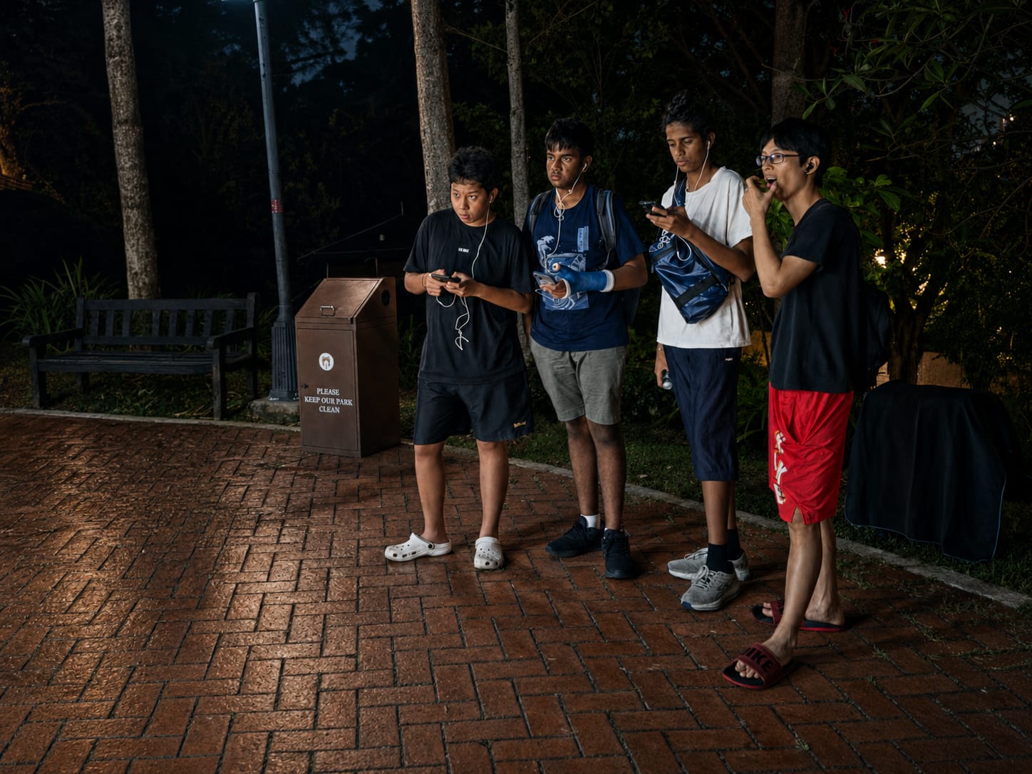 Four boys participating in the race.